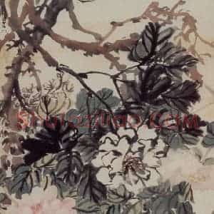 清代 赵之谦《牡丹图》国画花鸟作品图片赏析