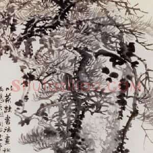 清代 赵之谦《墨松图》国画花鸟作品图片赏析