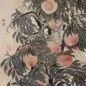 清代 赵之谦《九桃图》国画花鸟作品图片赏析