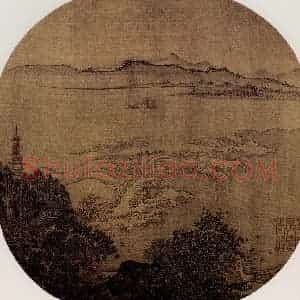 南宋 夏圭《钱塘秋潮图》国画山水作品图片赏析