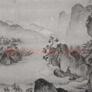南宋 李唐《关山行旅图》国画山水作品图片赏析