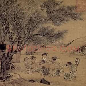 南宋 李唐《村医图》国画山水作品图片赏析