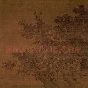 南宋 刘松年《秋林纵牧图》国画人物作品图片赏析