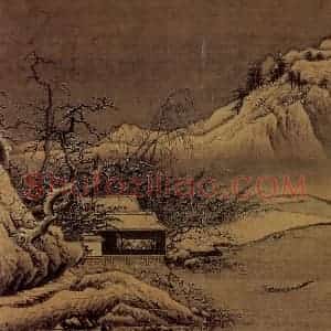 南宋 夏圭《雪堂客话图》国画山水作品图片赏析
