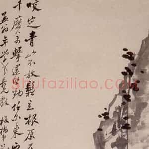 1762年 郑燮《托根乱岩》国画花鸟写意作品图片赏析