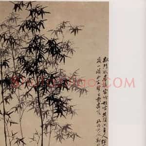 清代 郑燮《墨竹图》国画花鸟写意作品图片赏析