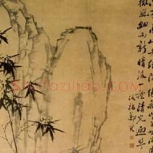 清代 郑燮《兰花竹图》国画花鸟写意作品图片赏析