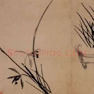 清代 郑燮《兰竹册》国画花鸟写意作品图片赏析