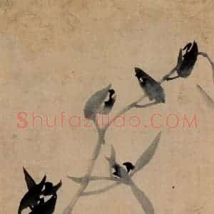 清代 郑燮《兰花册》国画花鸟写意作品图片赏析