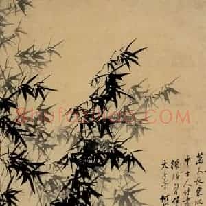 清代 郑燮《墨竹》国画花鸟写意作品图片赏析