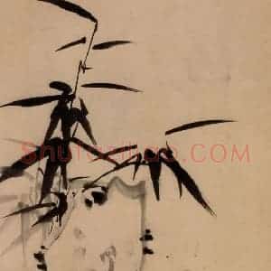 清代 郑燮《竹石图》国画花鸟写意作品图片赏析