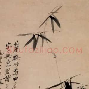 1752年 郑燮《兰竹菊》国画花鸟写意作品图片赏析
