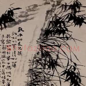 1740年 郑燮《兰竹石图》国画花鸟写意作品图片赏析