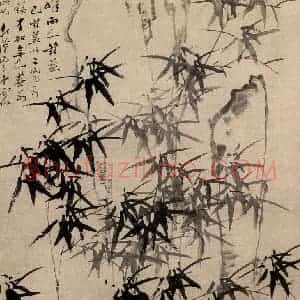 清代 郑燮《竹石图》国画花鸟写意作品图片赏析