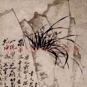 1758年 郑燮《兰竹图》国画花鸟写意作品图片赏析