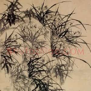 1758年 郑燮《山顶妙香图》国画花鸟写意作品图片赏析