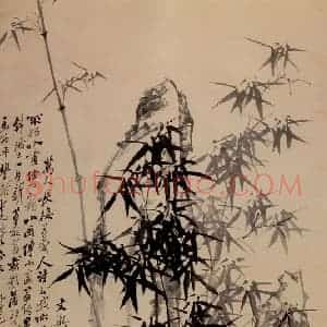 1759年 郑燮《竹石图》国画花鸟写意作品图片赏析