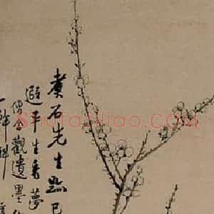 清代 汪士慎《梅花图》国画花鸟写意作品图片赏析