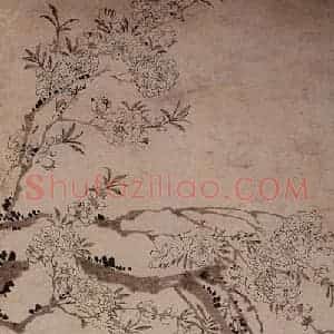 清代 汪士慎《碧桃图》国画花鸟写意作品图片赏析