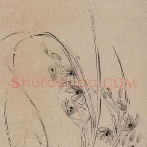 1731年 汪士慎《兰石图》国画花鸟写意作品图片赏析