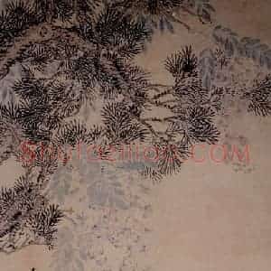 1745年 汪士慎《松藤萱石图》国画花鸟写意作品图片赏析