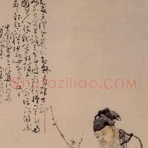 清代 黄慎《爱梅图》国画人物写意作品图片赏析