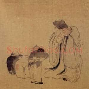 清代 黄慎《人物册》国画人物写意作品图片赏析