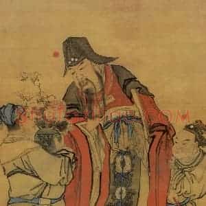清代 黄慎《天官赐福图》国画人物写意作品图片赏析