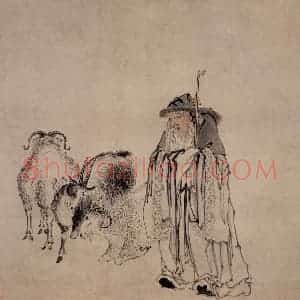 清代 黄慎《苏武牧羊图》国画综合写意作品图片赏析