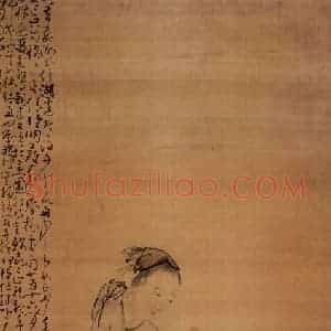 清代 黄慎《浅设色人物》国画人物写意作品图片赏析