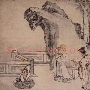 清代 黄慎《人物图轴》国画综合写意作品图片赏析