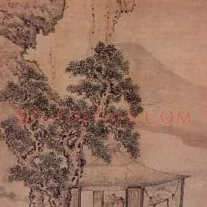 清代 黄慎《湖亭秋兴图》国画山水写意作品图片赏析