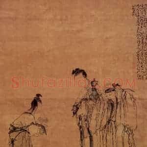 清代 黄慎《书画册》国画人物写意作品图片赏析