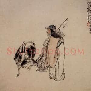 清代 黄慎《人物山水花卉图册》国画综合写意作品图片赏析