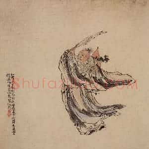 清代 黄慎《人物山水花卉图册》国画人物写意作品图片赏析