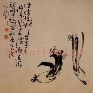 清代 黄慎《人物山水花卉图册》国画花鸟写意作品图片赏析