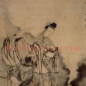 清代 黄慎《三仙图》国画人物写意作品图片赏析