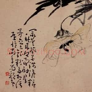 清代 黄慎《诗画册》国画花鸟写意作品图片赏析