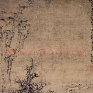 清代 黄慎《湖亭共话图》国画山水写意作品图片赏析