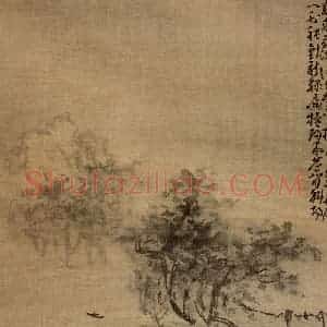 清代 黄慎《山水人物册》国画山水写意作品图片赏析