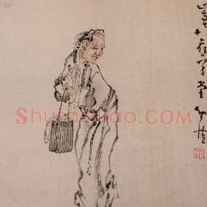 清代 黄慎《杂画册》国画人物写意作品图片赏析