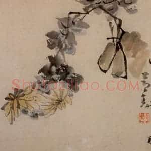 清代 黄慎《杂画册》国画花鸟写意作品图片赏析