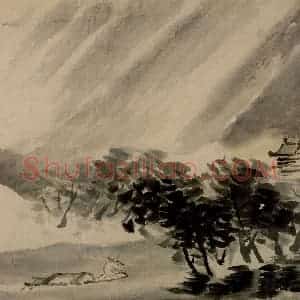 清代 黄慎《杂画册》国画山水写意作品图片赏析