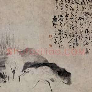 清代 黄慎《双鹭图寿星图》国画花鸟写意作品图片赏析