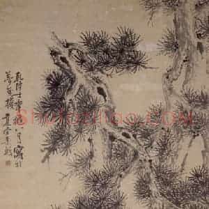 清代 李鳝《松石牡丹》国画山水作品图片赏析