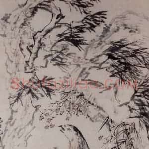 清代 李鳝《松鹰图》国画综合作品图片赏析