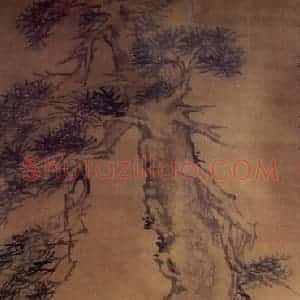 清代 李鳝《松石牡丹》国画花鸟作品图片赏析
