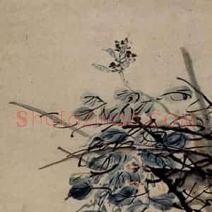清代 李鳝《豆架蟋蟀图》国画花鸟作品图片赏析