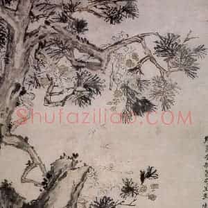 清代 李鳝《松龄长春图》国画花鸟作品图片赏析