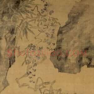 清代 李鳝《紫藤黄鹂》国画花鸟作品图片赏析